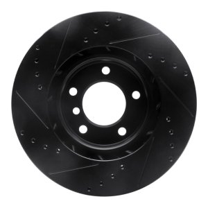 BMW M3 Brake Rotor (1) - Front - R1 Concepts - Drilled & Slotted - Black - `95-`02